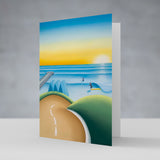 The Slope of Hope greeting card – Saltburn surf art by Matt Whaley