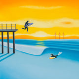 Sea you later – Saltburn Pier, surf art by Matt Whaley