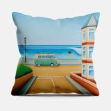 Coral ‘Reef’ Street cushion by Matt Whaley – Saltburn surf art cushion