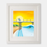 Golden Hour – Saltburn surf art by Matt Whaley