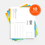 A collector’s pack of postcards featuring 10 unique surf and Saltburn-themed artworks by Matt Whaley.