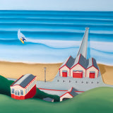 Ticket to Ride – Saltburn Pier and Cliff Lift surf art by Matt Whaley