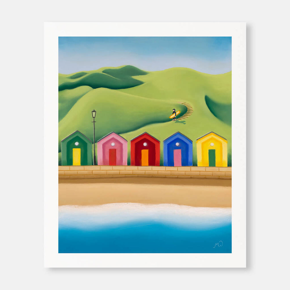The Secret Path | Surf Art Inspired by Saltburn's Beach Huts