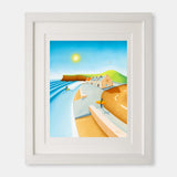 Down By The Ship - Surf Art – Saltburn beach and The Ship Inn, by Matt Whaley