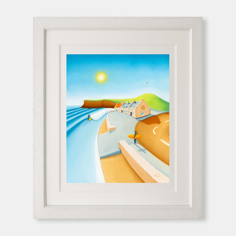 Down By The Ship - Surf Art – Saltburn beach and The Ship Inn, by Matt Whaley