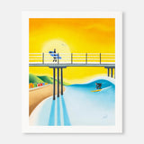 Golden Hour – Saltburn surf art by Matt Whaley