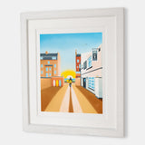 Drinking in the Morning Sun – Saltburn surf art by Matt Whaley