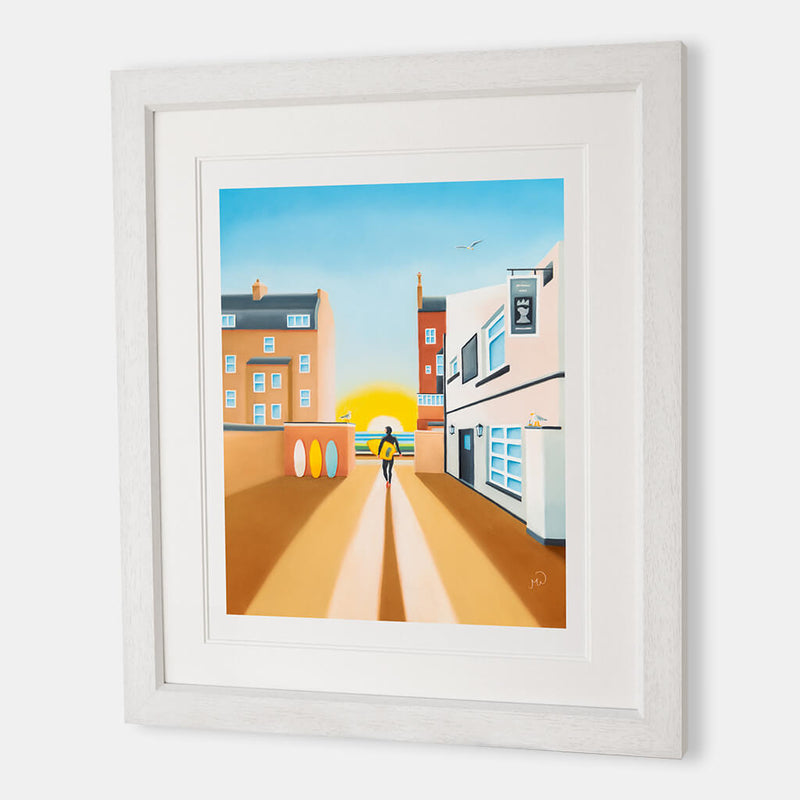 Drinking in the Morning Sun – Saltburn surf art by Matt Whaley