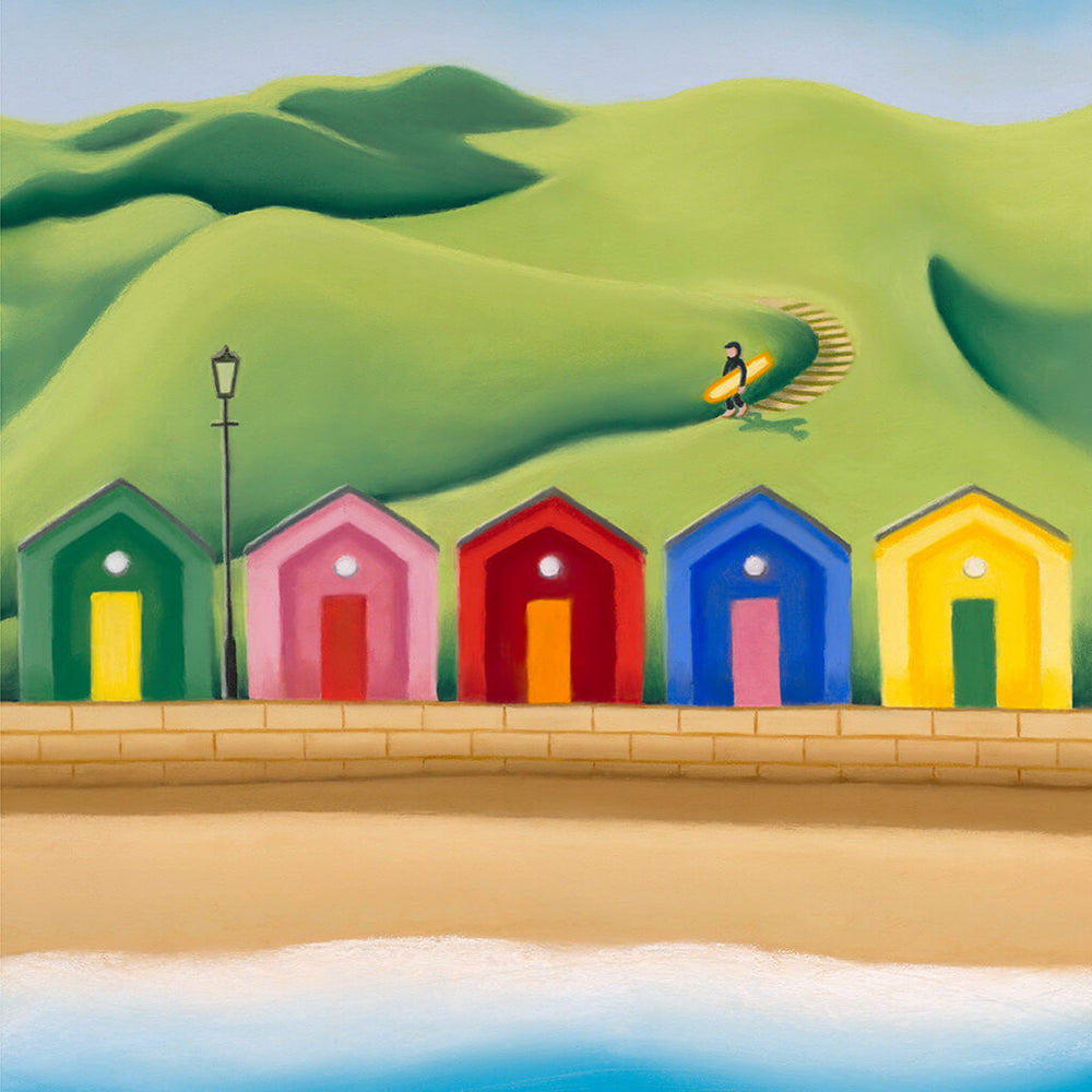 The Secret Path | Surf Art Inspired by Saltburn's Beach Huts